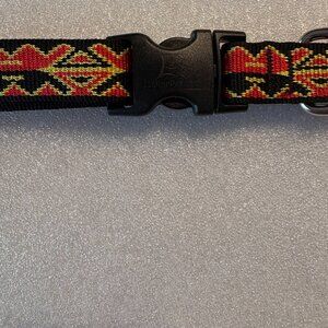 Lupine Ltd Ed Dog Collar MONARCH RED 13"-22" Geometric Adjustable D-Ring NEW